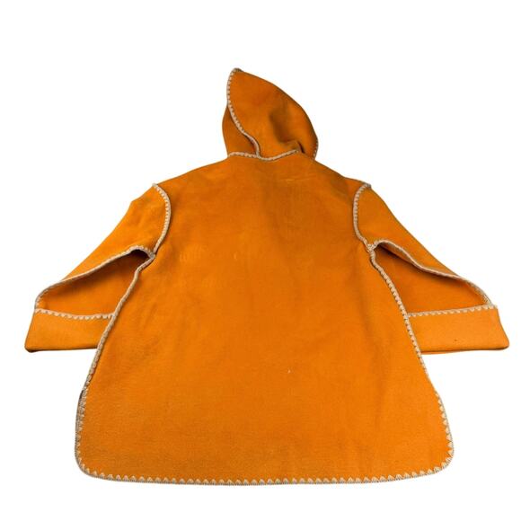 Doggy Qin Women's Small Orange Textured Edge Hooded Pocket Jacket - Picture 2 of 12
